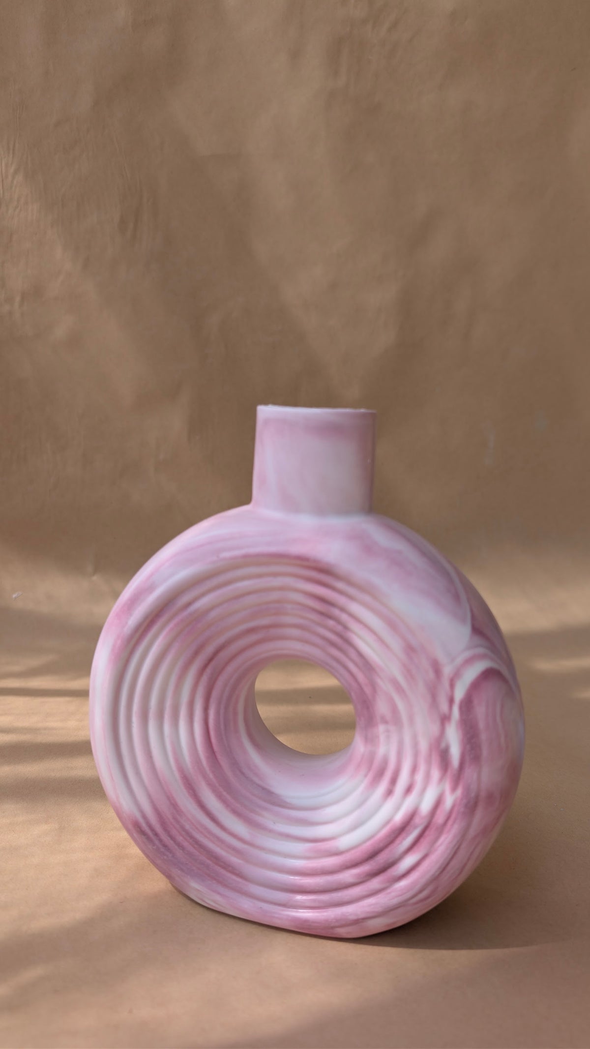 Pink Spiral Hoop Vase
